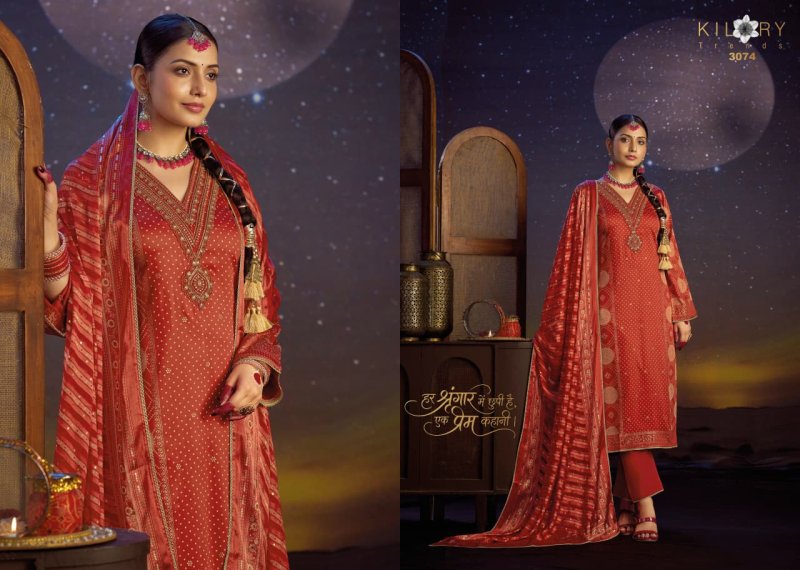 Shrungar By Kilory Gaji Silk Printed Embroidery Dress Material 